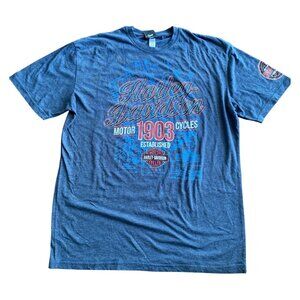 Harley-Davidson Mens Graphic T-Shirt Navy Blue XL Bravado 1903 Motorcycles Logo